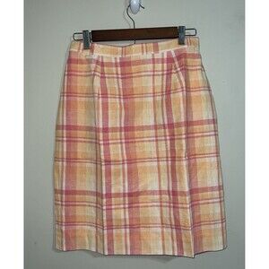 Vintage Adolfo Studio OfficewearSkirt Womens Size 10 NWT Multicolor Linen Blend